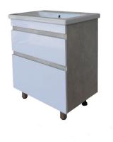 Тумба напольная ЛОФТ 60 2 фасад белый (под раковину COMO 60) Милан