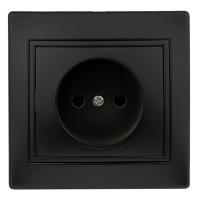 Розетка 2P, 16А-250В, IP20, СУ, Plano, антрацит 1-201-05