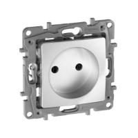 Розетка 1-м. СП ETIKA алюм 672434