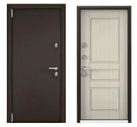 Дверь стальная  ТОРЭКС  SNEGIR 55MP 880 2050 левая (Букле коричнев. ПВХ Бел.перламутр  S55-NC-2)