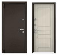 Дверь стальная  ТОРЭКС  SNEGIR 55MP 950 2050 левая (Букле коричневый,ПВХ Белый перламутр S55-NC-2)