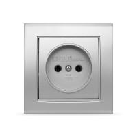Розетка  1-м. СП "БРИЛЛИАНТ" 16А серебр.