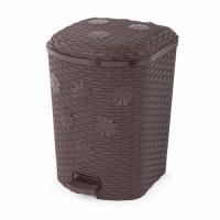 Контейнер для мусора 12л. с педалью "Плетенка" (венге)