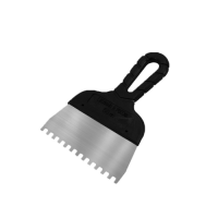 Шпатель 150мм  зуб 6*6мм (нерж.сталь, черная ручка)/Декор