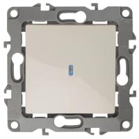 Выключатель 1-кл. СП ЭРА 12 с подсветкой, 10АХ-250В, IP20, слоновая кость12-1102-02