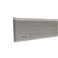 Плинтус с сил.краем и каб. каналом Ясень серый 253, 2,2м Деконика