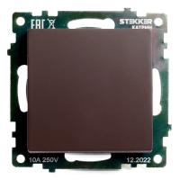 Выключатель 1-кл. СП STEKKER Катрин мех. 10А 250В шоколад GLS10-7103-04