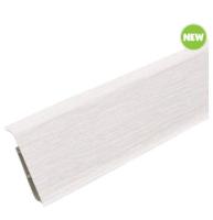 Плинтус с сил.краем и каб. каналом Ясень бьянко 255, 2,2м Деконика
