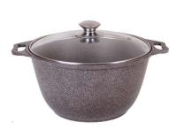 Кастрюля 3л со стеклянной крышкой АП (кофейный мрамор) кмк32а