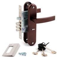 Замок вр.с защелкой и ручкой ЗВ9-6 13 (9) мед. антик77311)