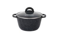 Кастрюля 2,5л со стеклянной крышкой, АП линия  Granit  (black) кгч25а