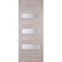 Дверное полотно Тренто 7  700 2000 ПВХ Ясень графит стекло матовое