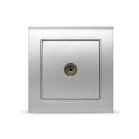 Розетка  TV 1-м. СП "БРИЛЛИАНТ" серебр.