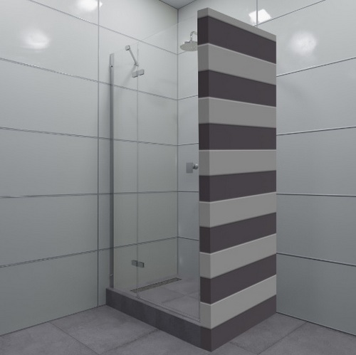 .Душевая дверь  Бруно  99 190, хром, прозрачная