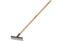 Грабли с прямыми зубьями, 10 зубьев 260 80 1300 мм, черенок дерев. высш. сорт   GRINDA