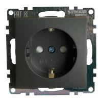 Розетка 1-м. СП STEKKER Катрин мех. 16А с з с защитной шторкой  графит GLS16-7110-06