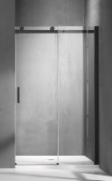 Душевое ограждение SANTREK AQUA Evo-DF-1500-C-Matt Black 1500*1950 Прямое, стек проз. 8мм, проф.чёр.