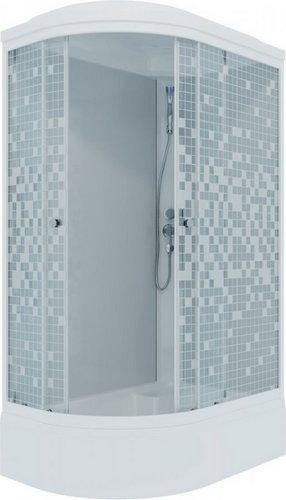 Душевая кабина Коралл -ДН4 стекло МОЗАИКА. 120 80 прав. сред. поддон