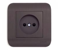 Розетка 1-м. СУ LUXAR Deco без з/к венге с рифленой рамкой, 250В 16А (10.020.02)