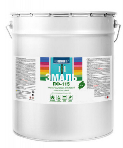 Эмаль ПФ-115 белая 20кг PROREMONTT