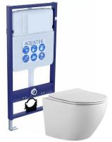 Комплект  ЕВРОПА  (рама+ун.бел. подвес.+ сид. soft close+ крепления. БЕЗ КНОПКИ) AQUATEK