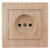 Розетка 2P, 16А-250В, IP20, СУ, Plano, сосна 1-201-11