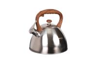 Чайник 3,0л со свистком из нержавеющей стали с ручкой под дерево kuk-07 3103422