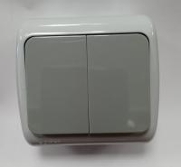 Выключатель 2-кл ОП серый 10А, IP54 VKL electric