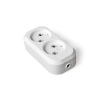 Колодка (розетка удлинителя) LUX У2-0 2-местная б заз 250В 10А