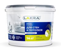 Краска в/д для стен и потолков Белоснежный 14 кг (Лакра)
