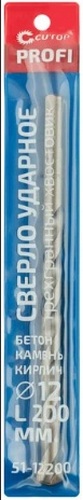 Сверло по бетону 12 200мм ударное, цилиндрический хвостовик   Cutop Profi