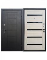 Дверь метал.VALBERG Стайл 880 2050 левая (Черный муар штамп ,76мм,2 замка Гардиан,МДФ Бел.дуб )