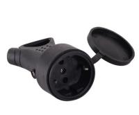 Розетка кабельная с крышкой с з, каучук IP44 16А Вихрь