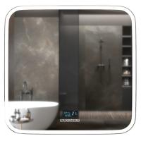 Зеркало MIXLINE  Стив-6  800 680 (ШВ) сенсорный выключатель, часы, термометр, BLUETOOTH+подогрев