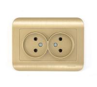 Розетка 2-м. СП LUXAR Deco без з к шампань с рифленой рамкой, 250В 16А (10.035.05)