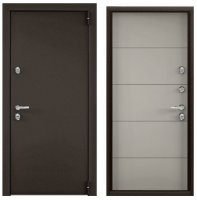 Дверь входная метал. TOREX SNEGIR PRO MP 950*2050 R (Букле кор./ПВХ Крема, S60-L2, хром, накл)