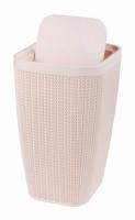Контейнер для мусора 10л.  Вязаное плетение  (бежевый)