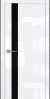 Дверь межкомнатная КАРДА R-2 800*2000 Белый глянец черная кромка/стекло черное