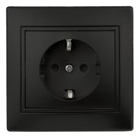 Розетка 2P+E Schuko, 16А-250В, IP20, СУ, Plano, антрацит1-202-05