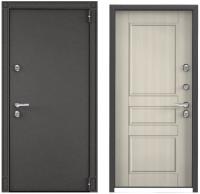 Дверь стальная  ТОРЭКС  SNEGIR 55MP 950 2050 правая (Букле коричневый,ПВХ Белый перламутр S55-NC-2)