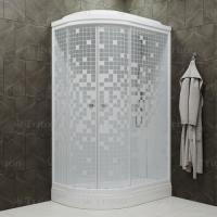 Душевая кабина Коралл -ДН4 стекло МОЗАИКА. 120 80 прав. низ. поддон