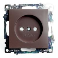 Розетка 1-м. СП STEKKER Катрин мех. 250В 10А б/з с защитной шторкой шоколад GLS10-7109-04