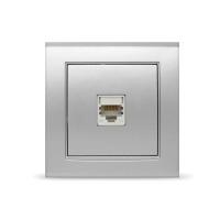 Розетка  комп GJ 45. СП "БРИЛЛИАНТ" серебр.