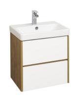 Тумба подвесная СКАНДИ 55 белая дуб рустикальный (под Адриана 55) AQUATON