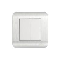Выключатель LUXAR Deco с/у 2-кл. серебро с рифленой рамкой, 250В 10А (10.011.03)
