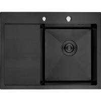 Мойка нерж. 58 48 врезная толщина 3 мм, Графит 580 480 Правая AFLORN Премиум AF95848F-R