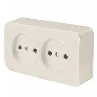 Розетка 2-м. ОП STEKKER София б/з 250В, 10А, IP20, слоновая кость, MST10-12-04