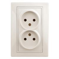 Розетка 2х2P, 16А-250В, IP20, СУ, Plano, сл.кость 1-204-02