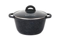 Кастрюля 4,5л со стеклянной крышкой, АП линия  Granit  (black) кгч45а