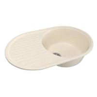 Мойка ML-GM16 овальная с крылом, бежевая (328), 455 720 180мм